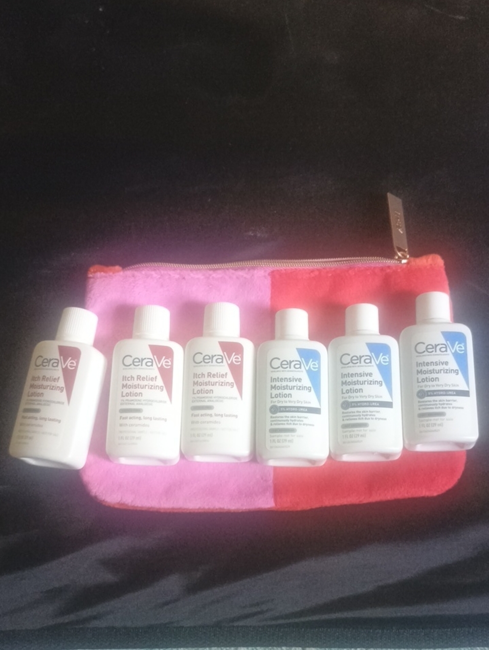 CeraVe Travel Moisturizing Lotion Set with Pink/Coral Pouch